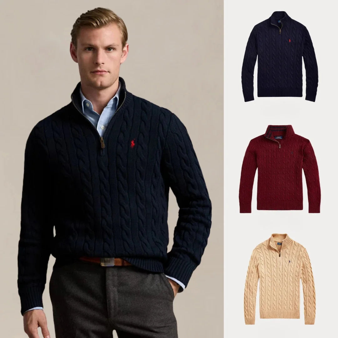 BUY 1, GET 3 – CABLE KNIT COTTON ZIP WINTER SET