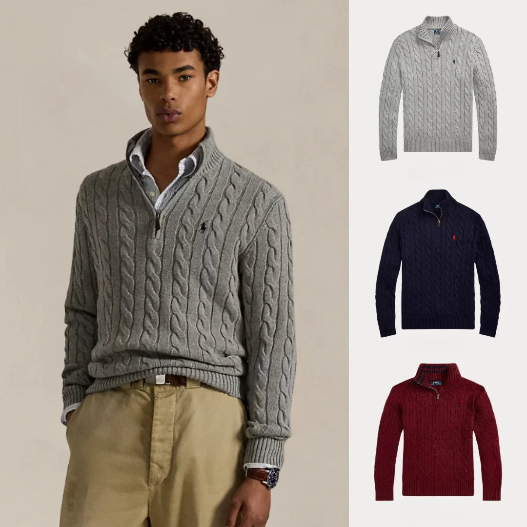 BUY 1, GET 3 – CABLE KNIT COTTON ZIP WINTER SET