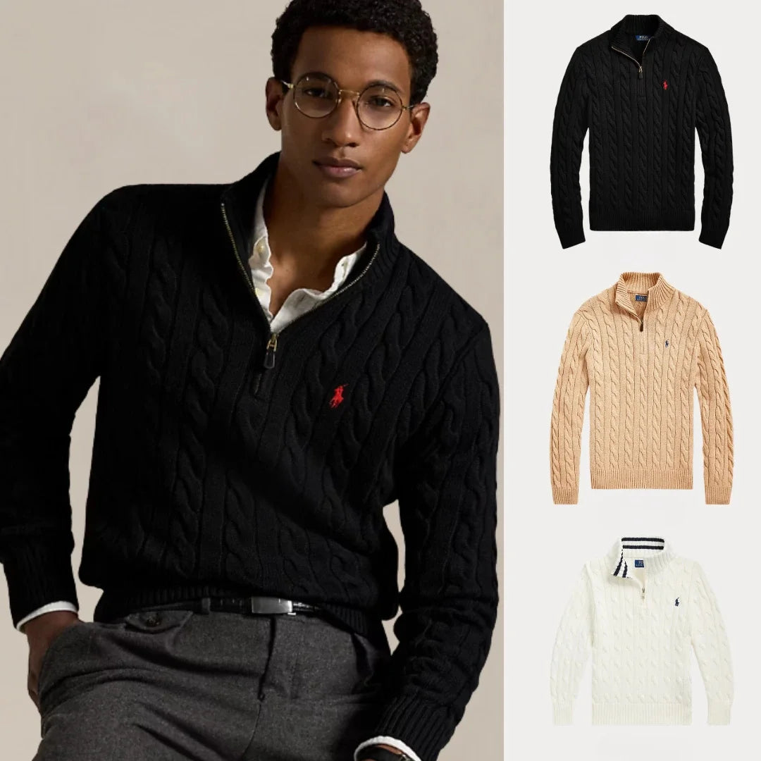 BUY 1, GET 3 – CABLE KNIT COTTON ZIP WINTER SET