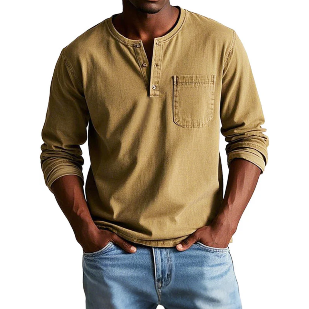 Men's vintage cotton and linen raglan t-shirt
