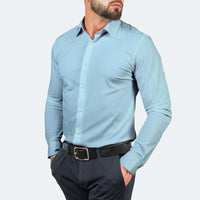 Men's Premium Dress Shirt with Tailored Fit - Blue Flesh / S