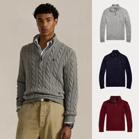 BUY 1, GET 3 – CABLE KNIT COTTON ZIP WINTER SET - GREY • NAVY • BURGUNDY / S