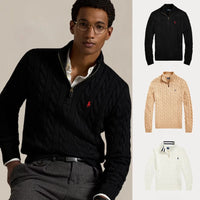 BUY 1, GET 3 – CABLE KNIT COTTON ZIP WINTER SET - BLACK • BEIGE • WHITE / S