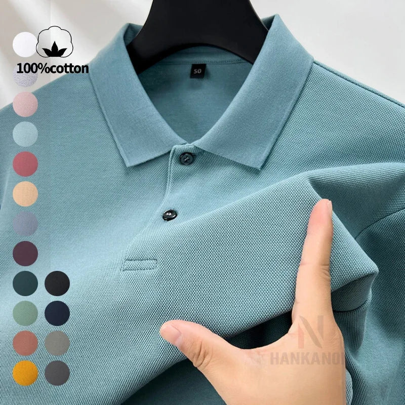 Men's long-sleeved polo shirt in premium cotton – Understated elegance and superior comfort